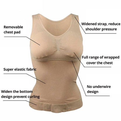 Padded Tummy Control Tank Top - Women's Slimming Camisole