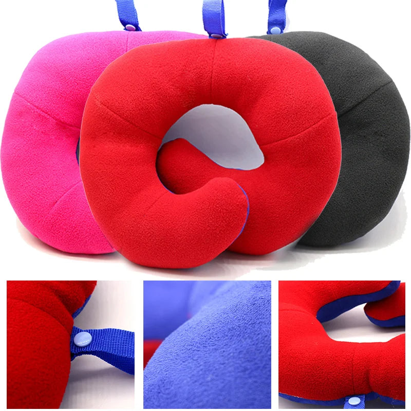 Memory Foam U-Shape Travel Neck Pillow - Black, Rose Red, Gray