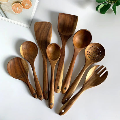 Premium Black Walnut Kitchen Utensils Set