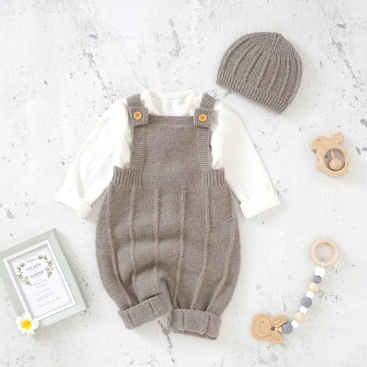 Cozy Baby Rompers & Hats Set