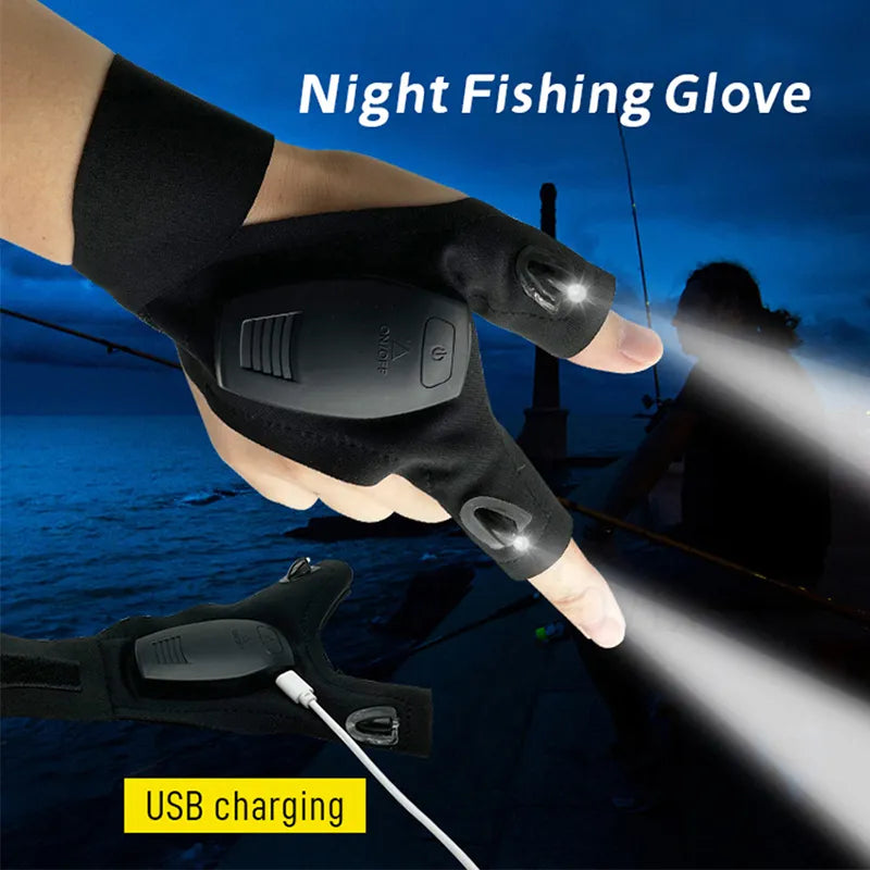 Rechargeable LED Flashlight Glove