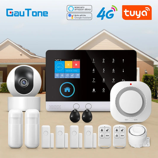 Gautone 4G Wifi Alarm System Tuya Smart 433MHz