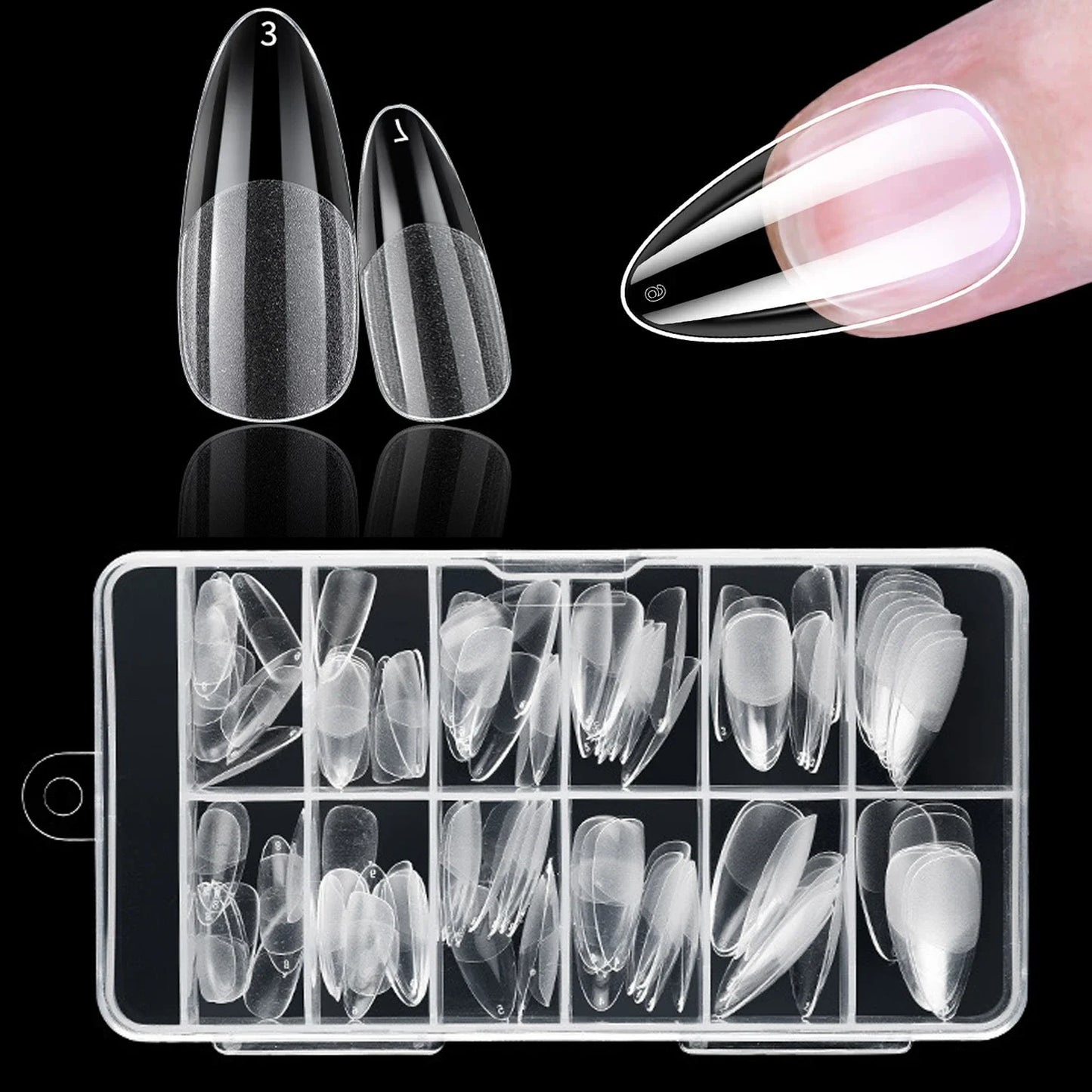 120Pcs Clear No Mark False Nails Set