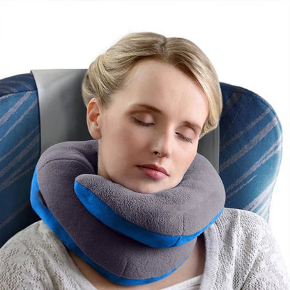 Memory Foam U-Shape Travel Neck Pillow - Black, Rose Red, Gray