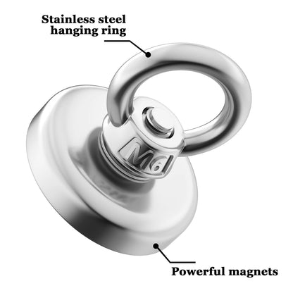 Super Strong Neodymium Magnets N52 with Countersunk Hole Eyebolt