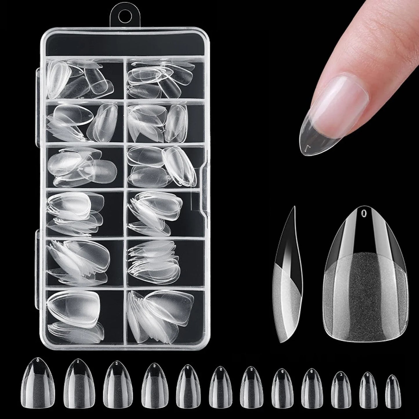 120Pcs Clear No Mark False Nails Set