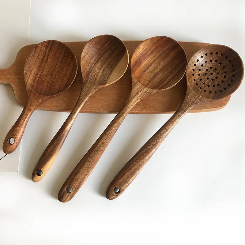 Premium Black Walnut Kitchen Utensils Set