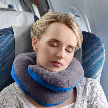 Memory Foam U-Shape Travel Neck Pillow - Black, Rose Red, Gray